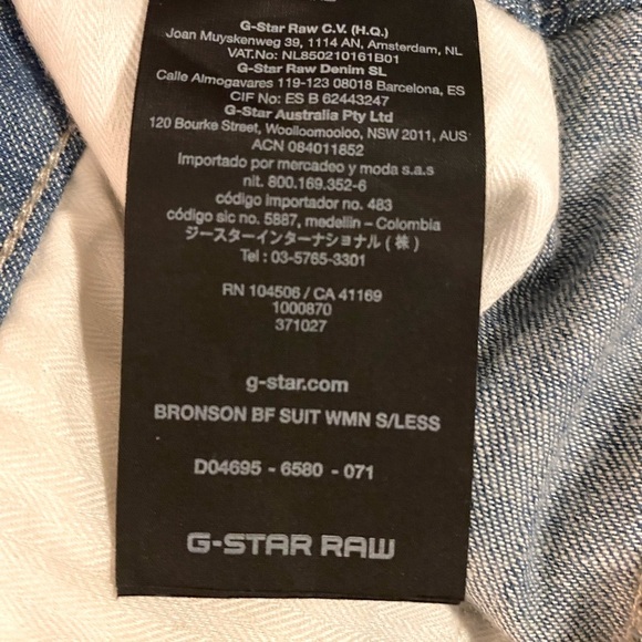 G-Star Raw Bronson Boyfriend Chambray Denim Sleeveless Jumpsuit Size Medium - Picture 9 of 10